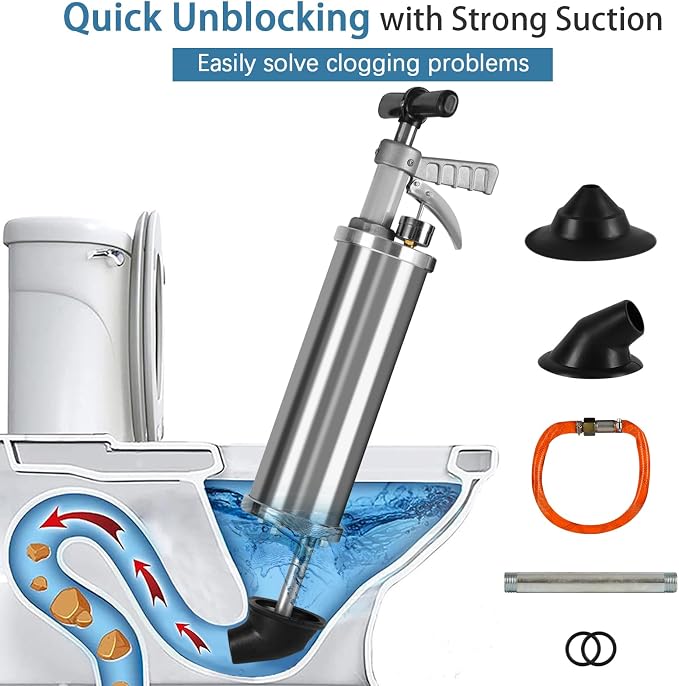 Portable High Pressure Kinetic Toilet Plunger Air Drain Blaster Pump - Image 2