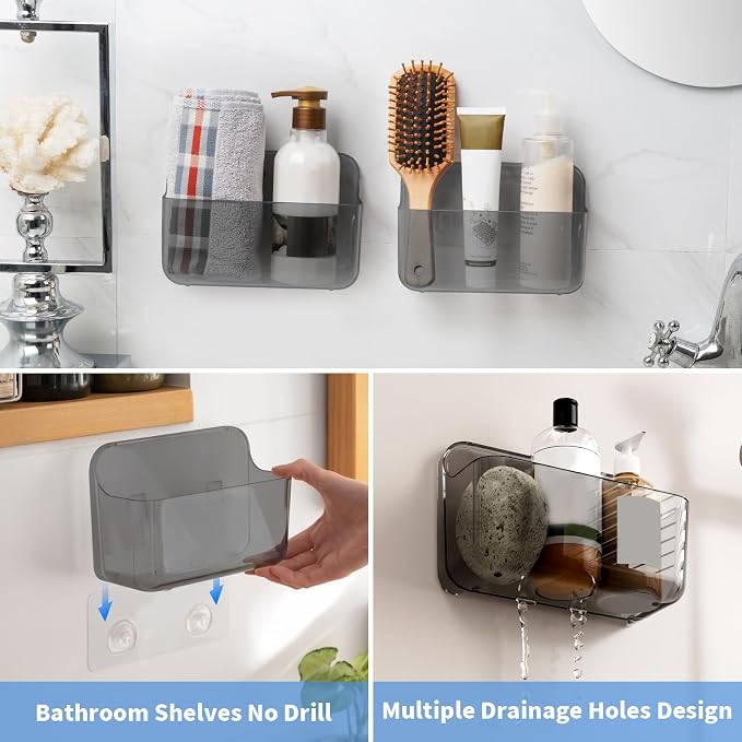 Diesisa 2pc Acrylic Wall Mount Organizer, Adhesive Cabinet Door Organizer - Image 4