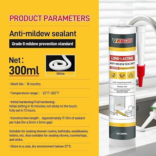 VGS 798 Professional Silicone Sealant Caulk 10.15 Oz Cartridge, 4 Pack - Image 8