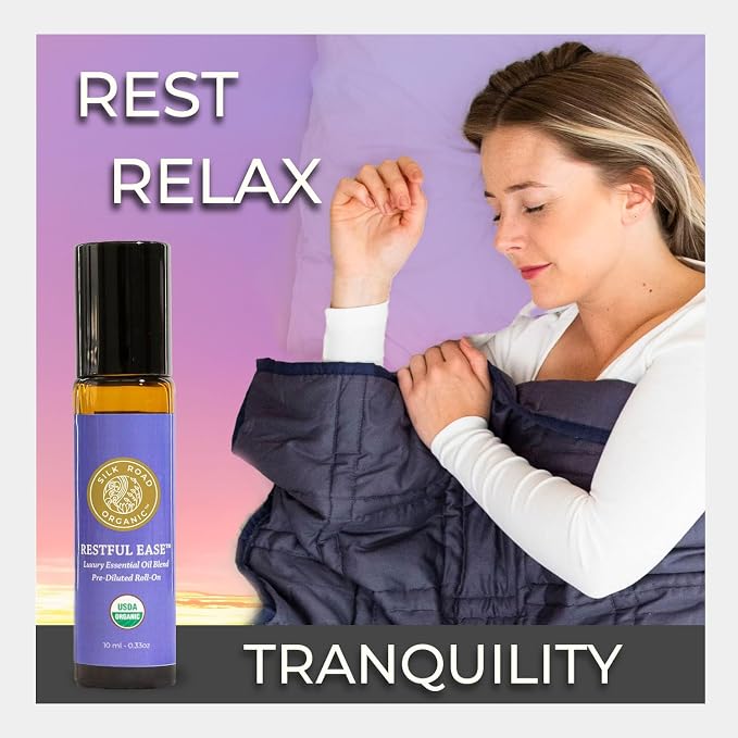Silk Road Organic Restful Ease Essential Oil Sleep & Stress Blend Roll On - Image 3