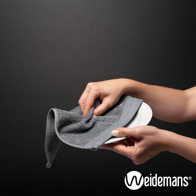 100% Cotton Washcloths Set 13” x 13” | Dark Grey Towels | Set of 6 Ultra Soft - Image 6