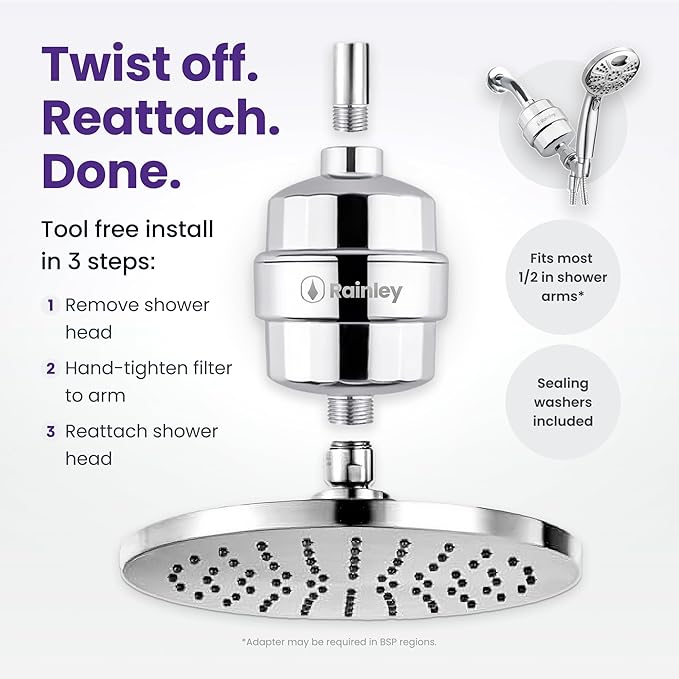 Bossa Showerhead Filter for Hard Water – Removes Toxic Chemicals, Chlorine & - Image 3