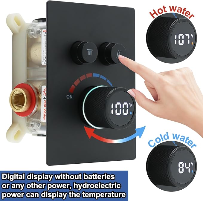 Digital Display Shower Valve Shower Valve 2 Way Shower Diverter Valve Shower - Image 3