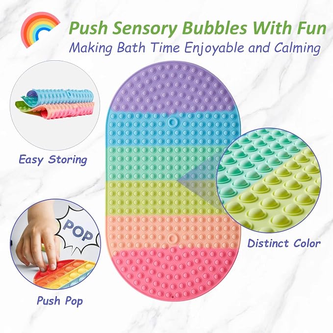 Baby & Toddler Bath Mat for Tub，Silicone Non Slip Bathtub Mat for Kids - Image 4