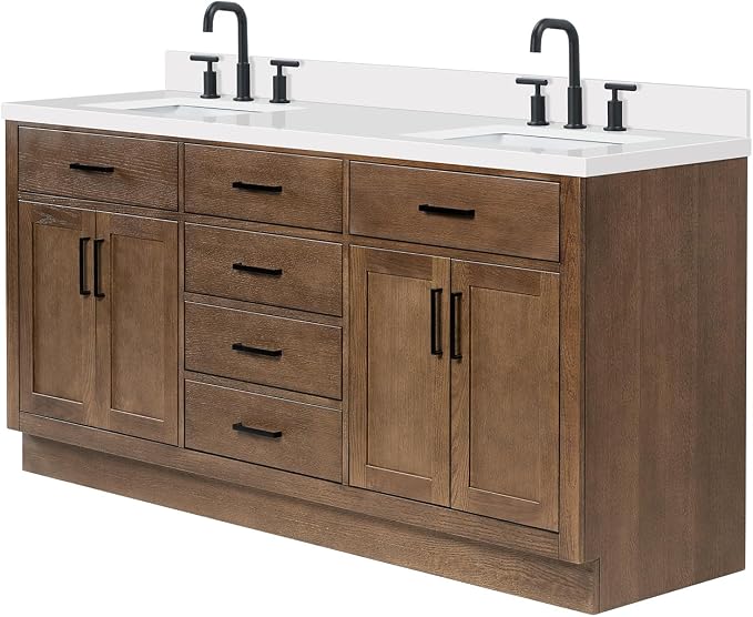 ARIEL Hepburn 73 Inch Double Rectangle Sink Bathroom Vanity - Image 4