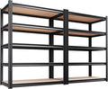 Set of 2 Heavy Duty Garage Shelving, 5-Tier Storage Shelves, 2000LBS Metal Shelf by Unknown