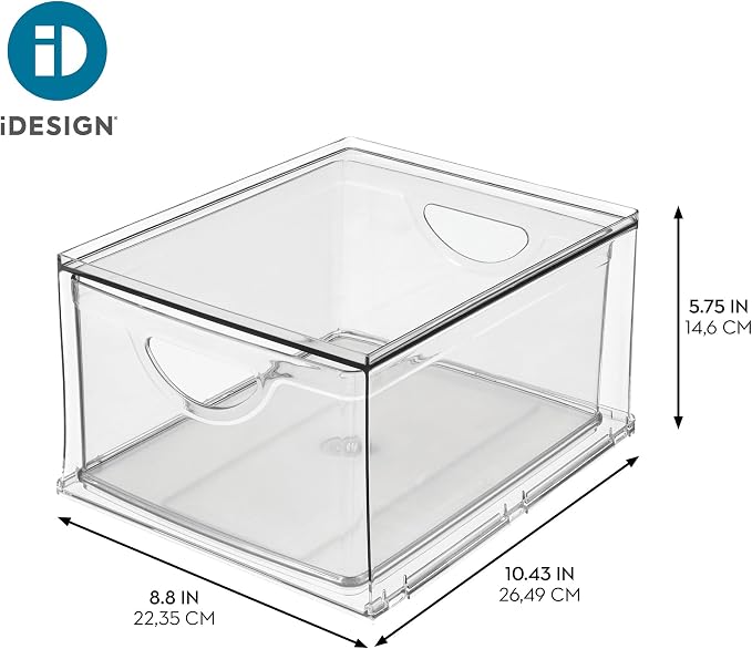 iDesign Clear Plastic Storage Drawer, Stackable Organizer - Image 3