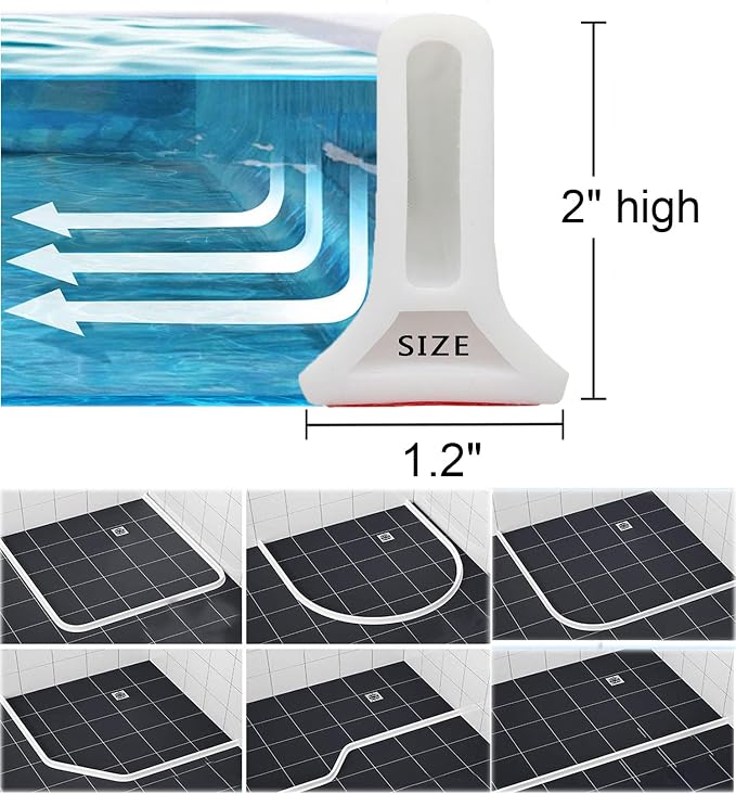 98Inch Collapsible Shower Threshold Water Dam 2" High Shower Barrier Water - Image 2