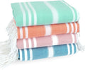 4 Pack Cotton Turkish Beach Towel Lightweight Thin Travel Vacation Essentials by Unknown