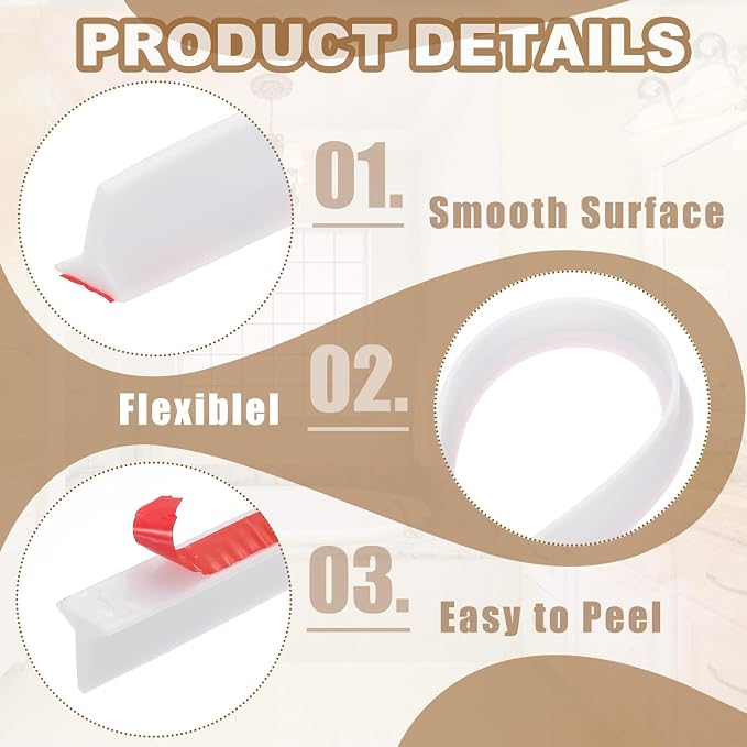 PATIKIL 39 Inch Collapsible Shower Threshold Water Dam Guard, Shower Stopper - Image 3