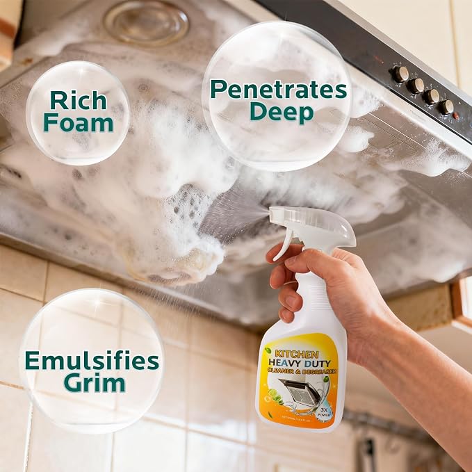 Clean Up Kitchen Oil Stains Spray: Foam Cleaner Spray Cuts Through Baked-On - Image 6