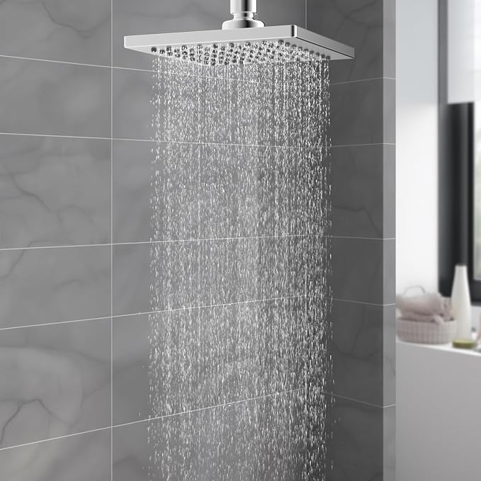 Hibbent Thickness Metal Rain Shower Head, 6 Inch High Pressure Rainfall Shower - Image 9