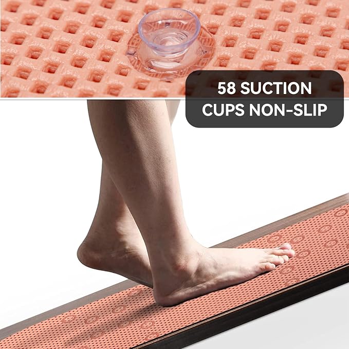 Bathtub Mat Non Slip 36” X 17” Shower Mat Soft Foam Bath Mats - Image 4