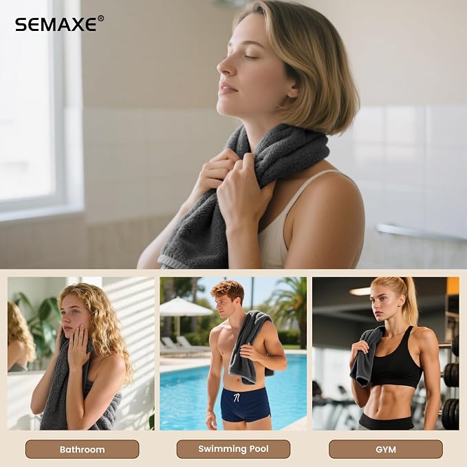 SEMAXE 12 Pack Hand Towels for Bathroom, 100% Cotton Towels - Image 6