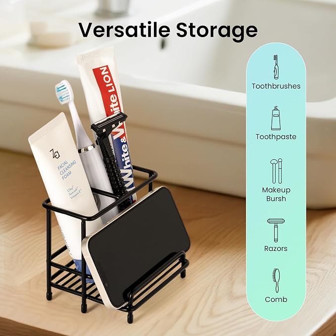 Mustry Toothbrush Holders for Bathrooms, Stainless Steel Toothbrush and - Image 5