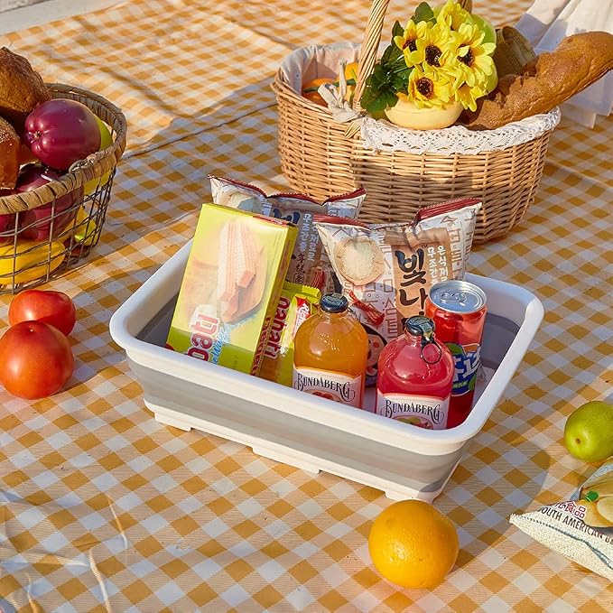 Collapsible Dish Pans – 10L Foldable Sink Tub, 14.5'' x 10.5'' x 5", Compact - Image 5