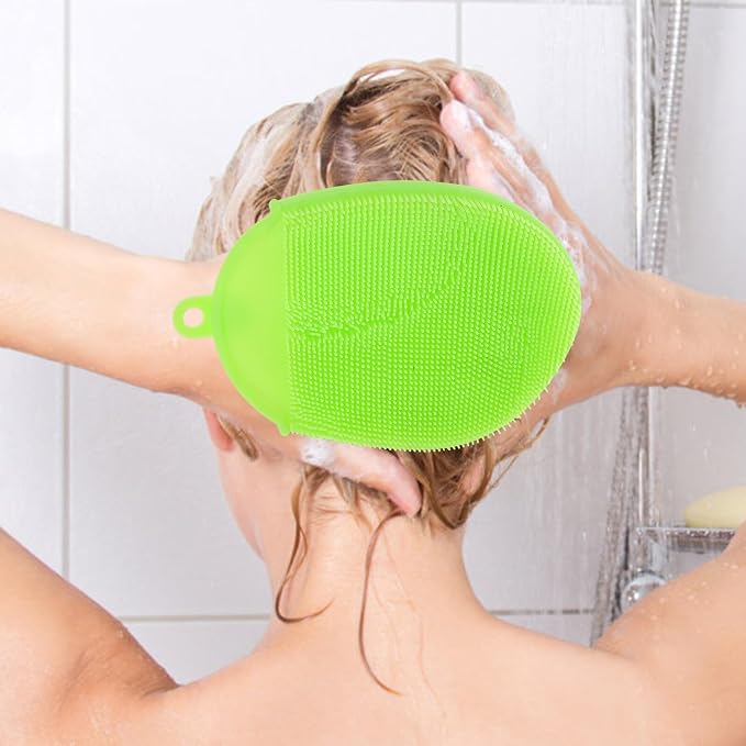 Silicone Body Brush Shower Scrub Glove Spa Massage Bath Mitt Exfoliating Dead - Image 5
