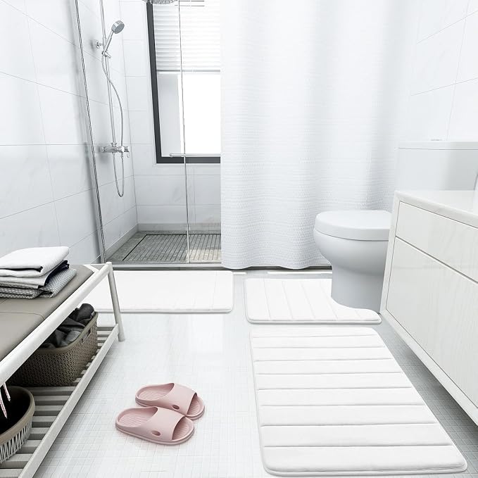 Buganda Memory Foam Bath Mat, Ultra Soft and Non-Slip Bathroom Rugs, Water - Image 2