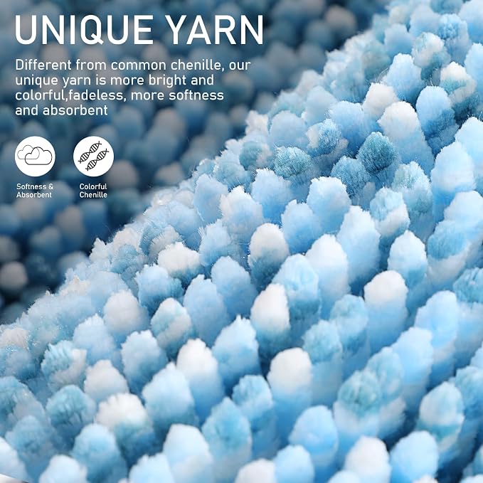 Yimobra Luxury Chenille U-Shaped Toilet Rug, Super Soft Shaggy Contour Bath Mat - Image 3