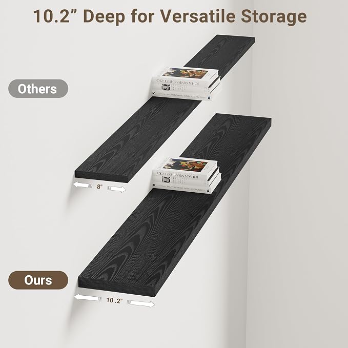 Vivelove 55 Inches Floating Shelves Wall Mounted, Living Room, Home Decor - Image 5