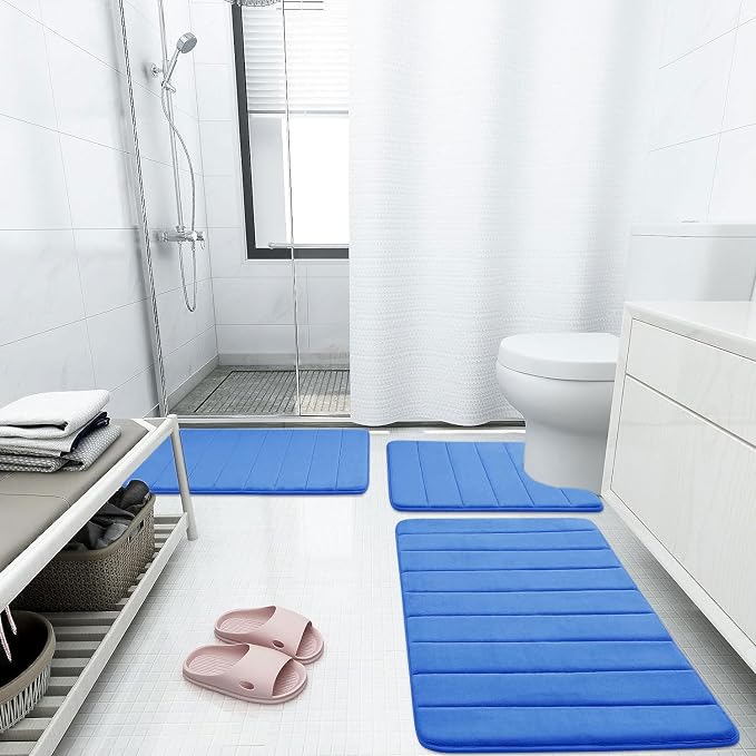 Buganda Memory Foam Bath Mat, Ultra Soft and Non-Slip Bathroom Rugs, Water - Image 2