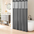 River Dream Heavyweight Grey No Hooks Required Dotted Waffle Weave Shower by RiverDream