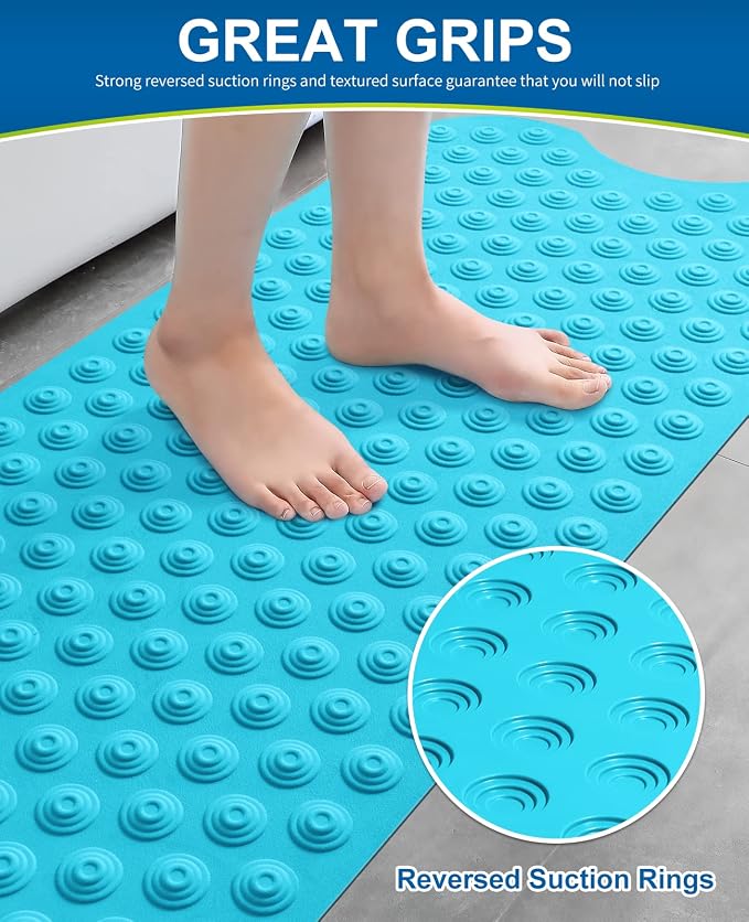 Bligli Bathtub Mat Non-Slip Without Suction Cups, 39x16inch Extra Long Bath Mats - Image 5