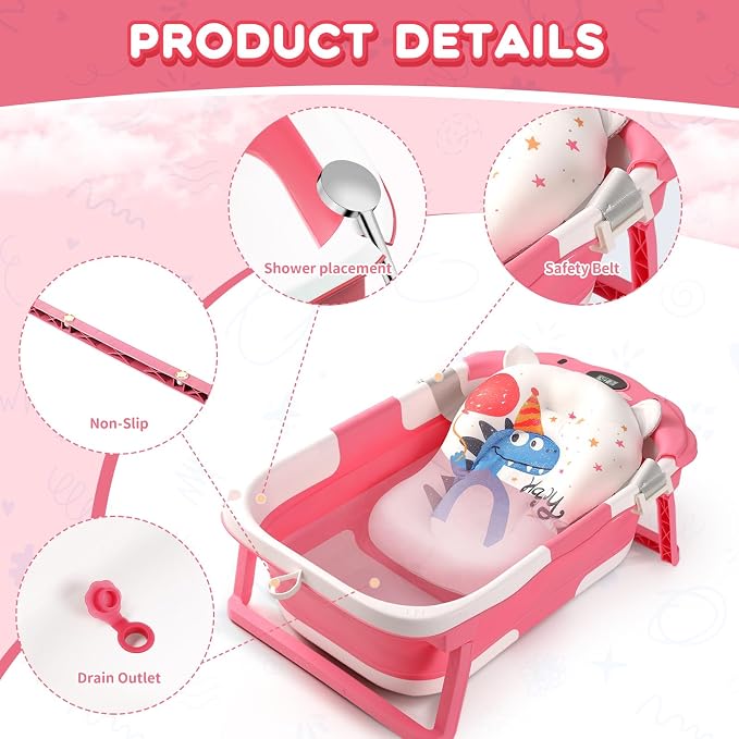 Baby Bathtub, Collapsible Baby Bath Tub - Image 2