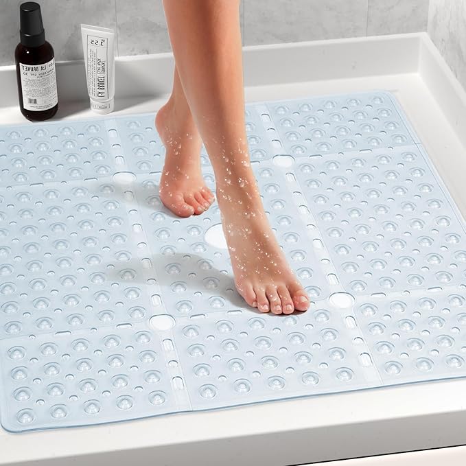 Large Clear Square Shower Mat Non Slip 27 x 27 Inch, Soft Bath Mat Bathtub Mat - Image 2