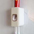 2 Slot Toothbrush Holder and Toothpaste Dispenser Wall Mounted, Automatic by LUEXBOX