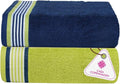 CASA COPENHAGEN He & She 2 Pieces Large Bath Sheet Set- Violet Indigo + Teal by CASACOPENHAGEN