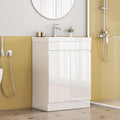 24-Inch Bathroom Vanity with Ceramic Sink Combo, Freestanding Modern Bathroom by MELAABUUHOME
