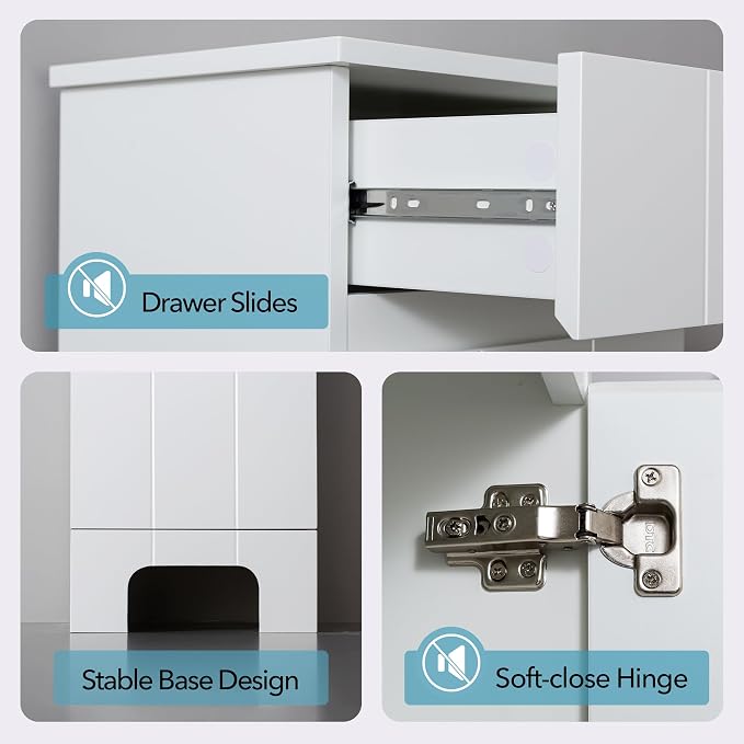 Small Bathroom Cabinet with Adjustable Shelves, Anti-Tip Design, 14.96" L x - Image 5