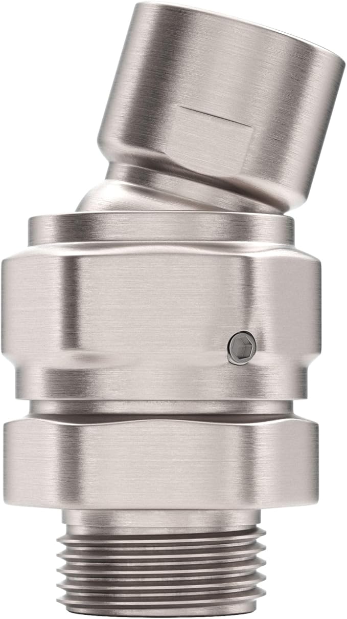 HammerHead Showers® Solid Metal Shower Head Swivel Ball Adapter, Brushed Nickel by HammerHeadShowers