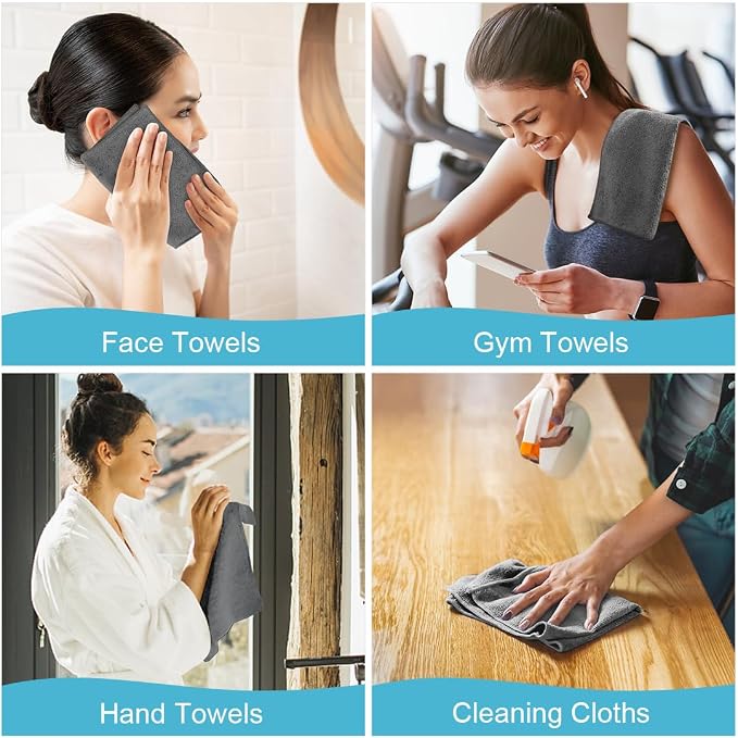 Orighty Washcloths Towels Set 20 Pack, Highly Absorbent and Soft Feel - Image 7