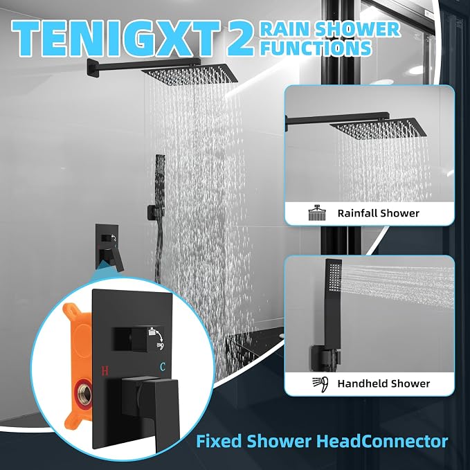 Bathroom Shower Faucet Set，10 Inch Rain Shower Head - Image 2