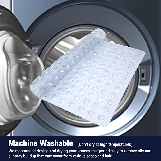 Clear Square Shower Mat Bathtub Mat Non Slip 21x21 Inch, Square Bath Mat - Image 7