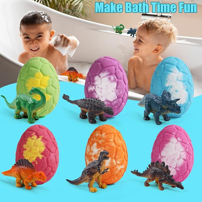 Bath Bombs for Kids with Surprise Inside, 6 Pack Dinosaur Toys Toddler Bath - Image 5