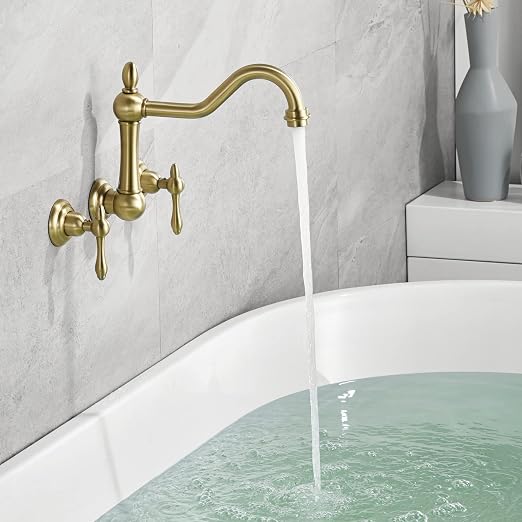 sumerain Vintage Wall Mount Tub Faucet, 8 Inches Center 3 Hole Bathtub Filler - Image 4
