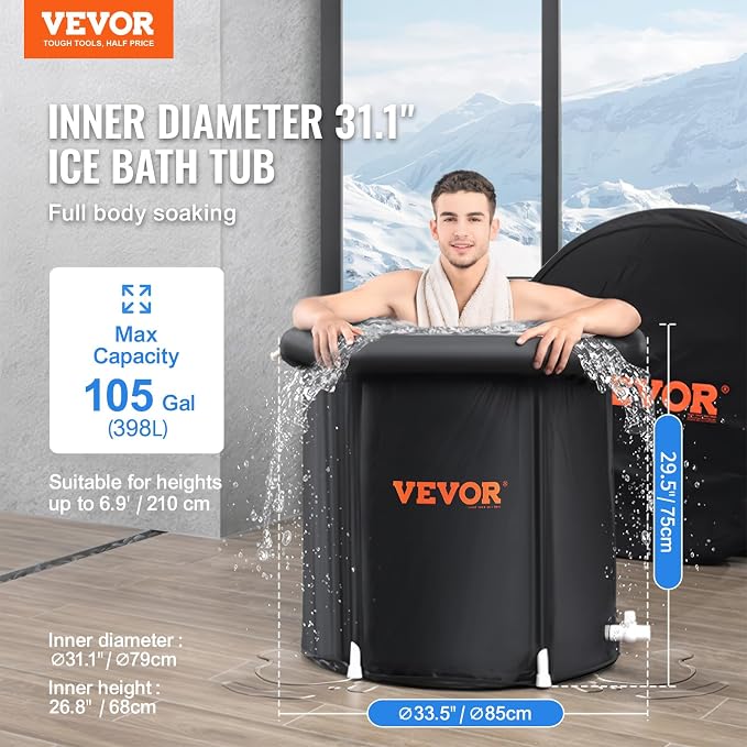 VEVOR Ice Bath Tub XL, Cold Water Therapy Plunge Tub - Image 2