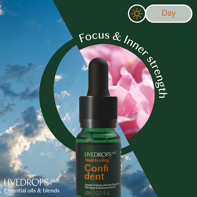 Livedrops 24/7 Confident Essential Oil Blend 10ml | Rose Damascena - Image 2