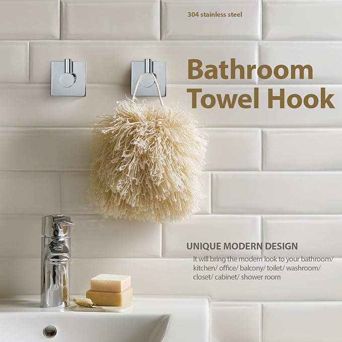Bathroom Accessories Set Polished Chrome Towel bar Set, 4 Piece Towel Rack Set - Image 5