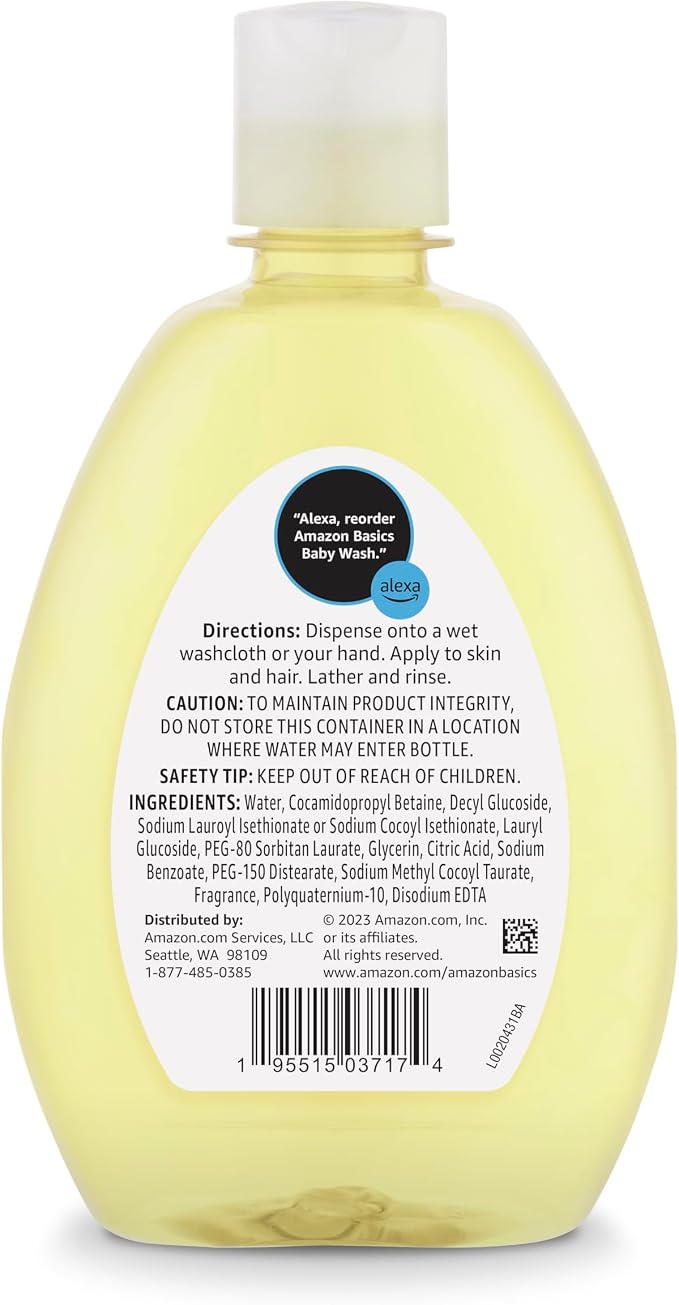 Amazon Basics Tear-Free Baby Hair and Body Wash, Lightly scented, 13.60 Fl Oz - Image 4