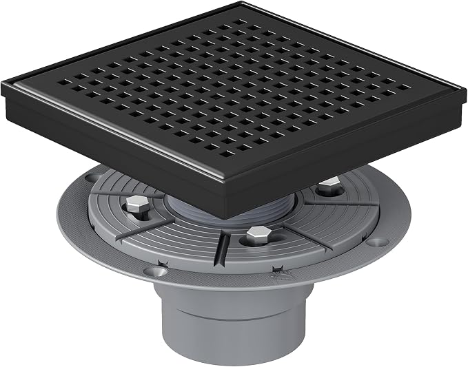 Neodrain 6 Inch Square Shower Drain, 304 Stainless Steel Bathroom Drainage by Neodrain
