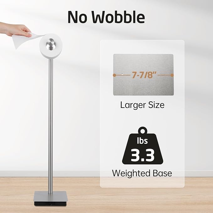 KES Freestanding Toilet Paper Holder Stand 26.2 Inch, Toilet Paper Roll Holder - Image 4