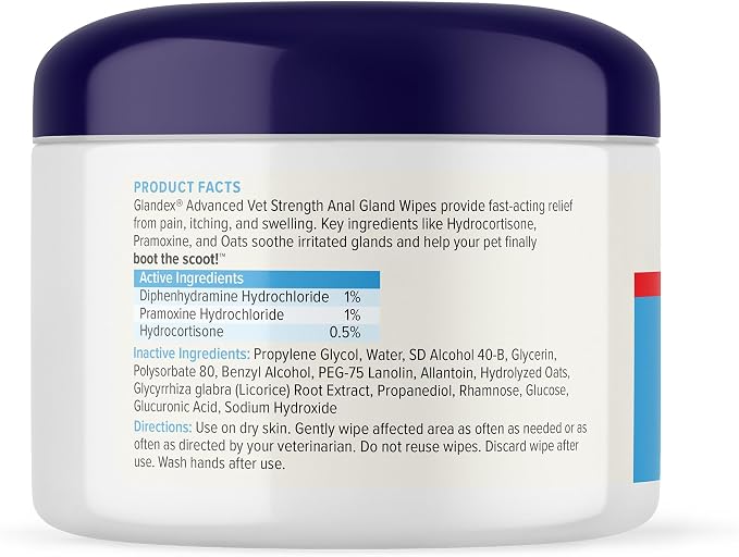 Vetnique Glandex Medicated Dog Butt Wipes or Spray - Image 3