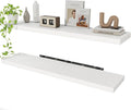 White Floating Shelves Wall Shelf 48 Inch, 8 Inch Deep Floating Shelf by FunMemories