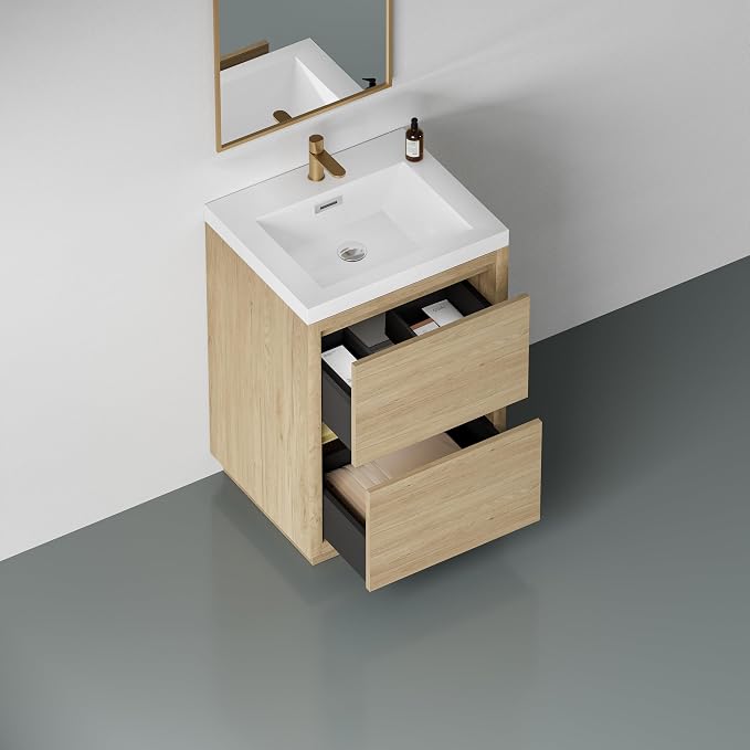 24 Inch Bathroom Vanity with Sink, Single Sink Bathroom Vanity, Freestanding - Image 7