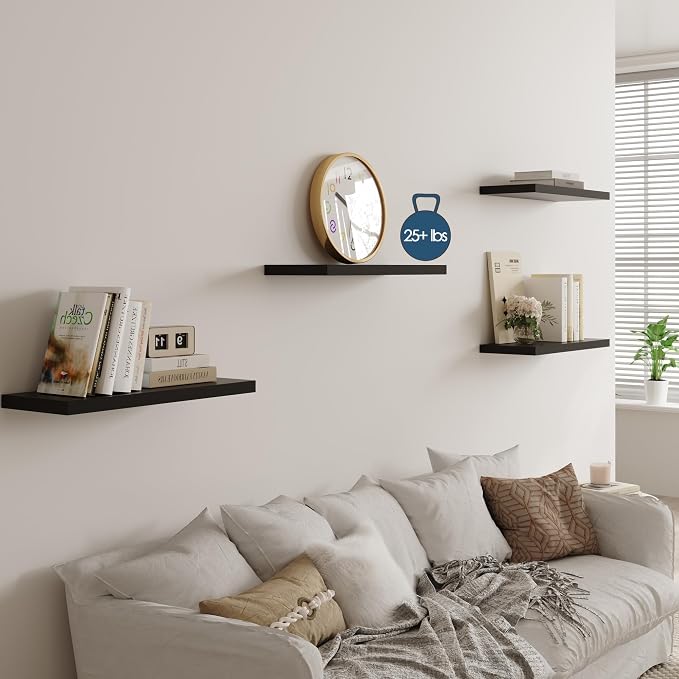 Wall Shelf Set of 3, Wooden Floating Wall Shelf - Image 6