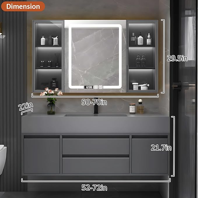 88IN Bathroom Vanity with Sink - Image 2